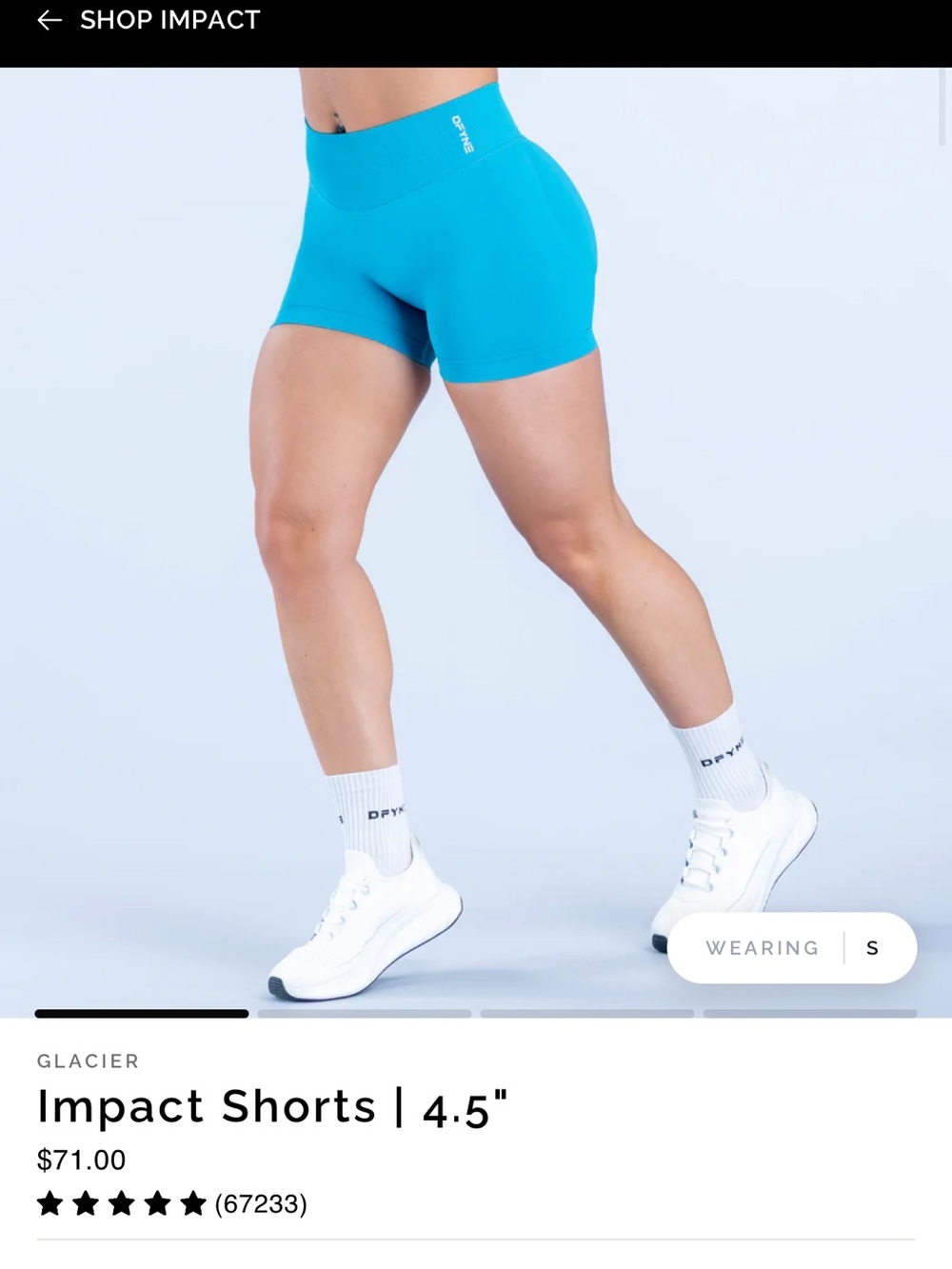 DFYNE Impact Shorts 4.5" — Glacier Blue
